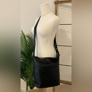 Authentic Black Leather Coach Crossbody Shoulder Bag